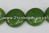 CCN502 15.5 inches 20mm flat round candy jade beads wholesale