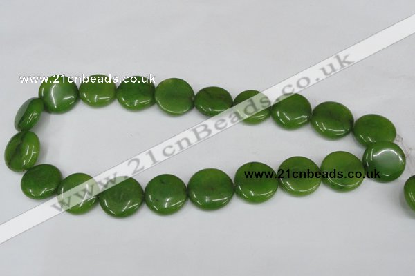 CCN502 15.5 inches 20mm flat round candy jade beads wholesale