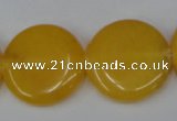 CCN505 15.5 inches 25mm flat round candy jade beads wholesale