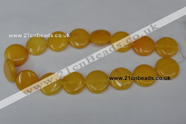 CCN505 15.5 inches 25mm flat round candy jade beads wholesale