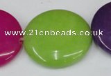 CCN510 15.5 inches 30mm flat round candy jade beads wholesale
