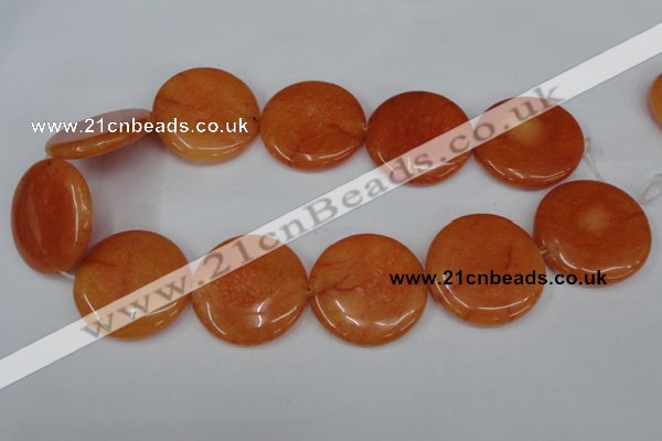 CCN511 15.5 inches 35mm flat round candy jade beads wholesale