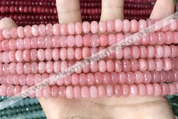 CCN5139 15 inches 5*8mm faceted rondelle candy jade beads