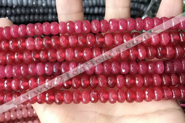 CCN5143 15 inches 5*8mm faceted rondelle candy jade beads