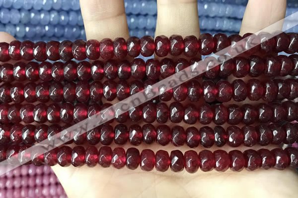 CCN5145 15 inches 5*8mm faceted rondelle candy jade beads