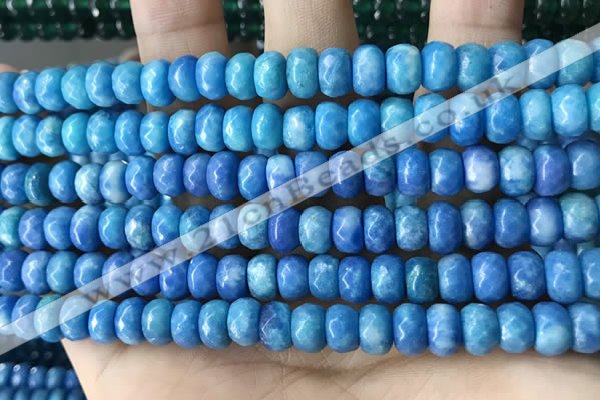 CCN5153 15 inches 5*8mm faceted rondelle candy jade beads