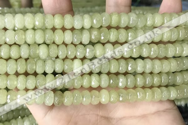 CCN5155 15 inches 5*8mm faceted rondelle candy jade beads