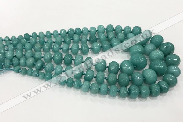 CCN5173 5*8mm - 14*20mm faceted rondelle candy jade graduated beads