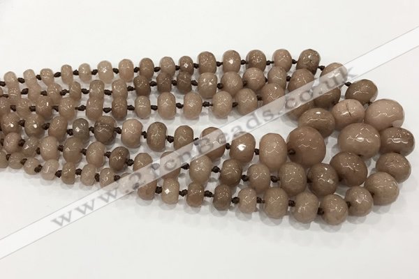 CCN5175 5*8mm - 14*20mm faceted rondelle candy jade graduated beads