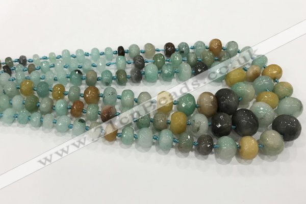 CCN5178 5*8mm - 14*20mm faceted rondelle candy jade graduated beads