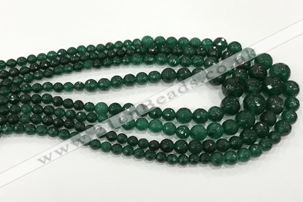 CCN5213 6mm - 14mm faceted round candy jade graduated beads