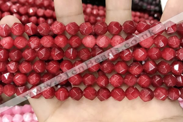 CCN5241 15 inches 8mm faceted nuggets candy jade beads