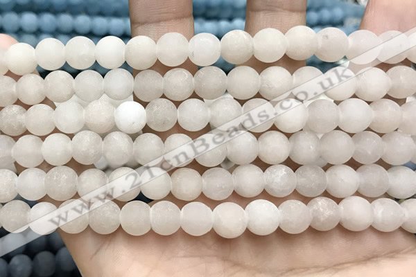 CCN5580 15 inches 8mm round matte candy jade beads Wholesale