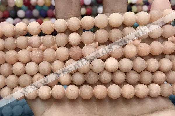 CCN5589 15 inches 8mm round matte candy jade beads Wholesale