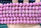 CCN5592 15 inches 8mm round matte candy jade beads Wholesale