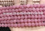 CCN5595 15 inches 8mm round matte candy jade beads Wholesale