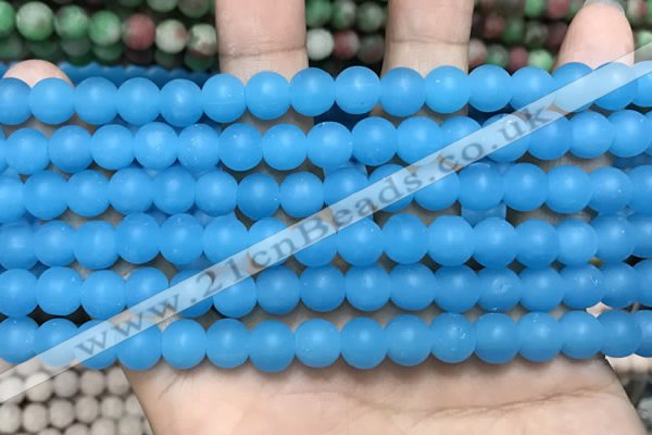 CCN5605 15 inches 8mm round matte candy jade beads Wholesale