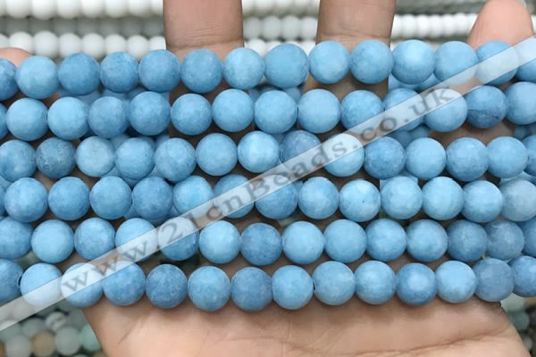 CCN5611 15 inches 8mm round matte candy jade beads Wholesale