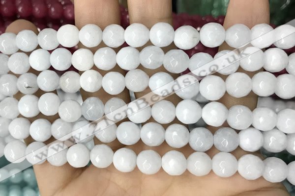 CCN5650 15 inches 8mm faceted round candy jade beads