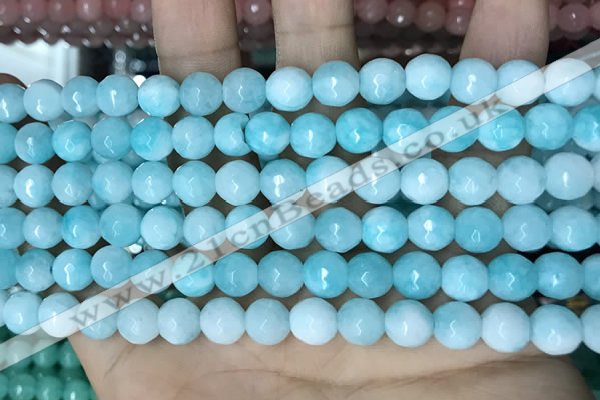 CCN5655 15 inches 8mm faceted round candy jade beads