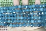 CCN5657 15 inches 8mm faceted round candy jade beads