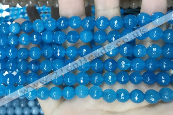 CCN5663 15 inches 8mm faceted round candy jade beads