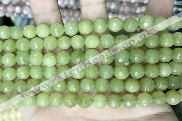 CCN5670 15 inches 8mm faceted round candy jade beads