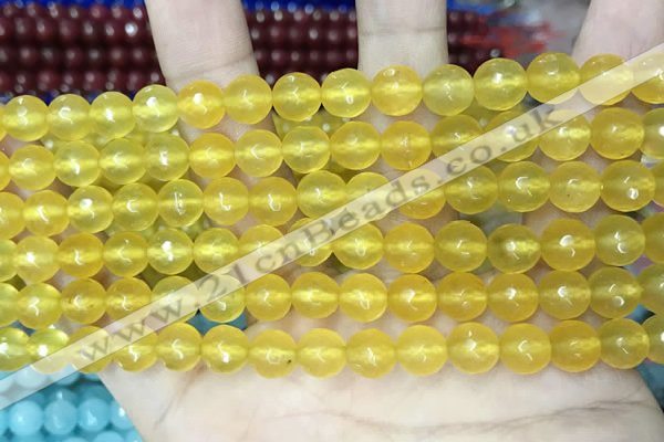 CCN5706 15 inches 8mm faceted round candy jade beads