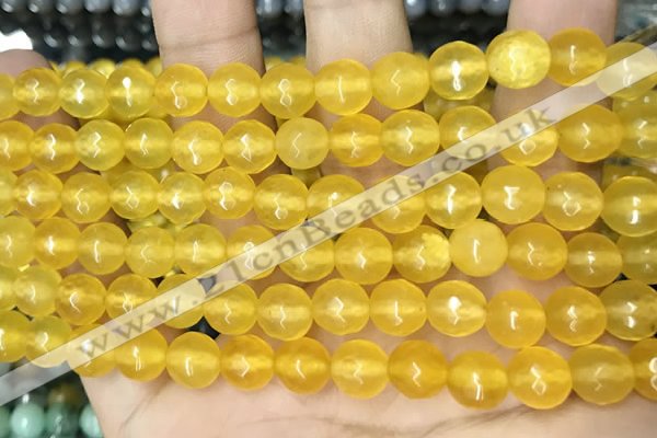 CCN5708 15 inches 8mm faceted round candy jade beads