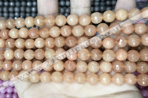 CCN5710 15 inches 8mm faceted round candy jade beads