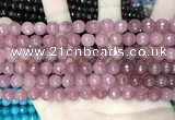 CCN5716 15 inches 8mm faceted round candy jade beads