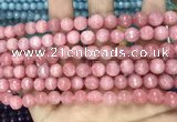 CCN5724 15 inches 8mm faceted round candy jade beads