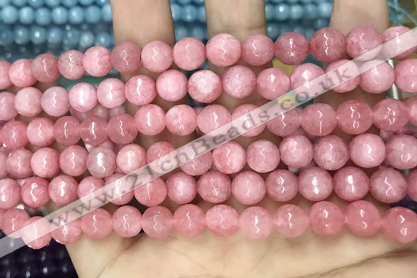 CCN5724 15 inches 8mm faceted round candy jade beads