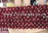 CCN5728 15 inches 8mm faceted round candy jade beads