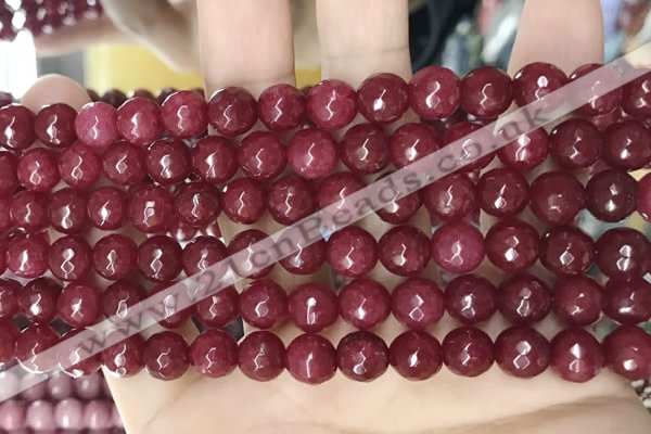 CCN5728 15 inches 8mm faceted round candy jade beads