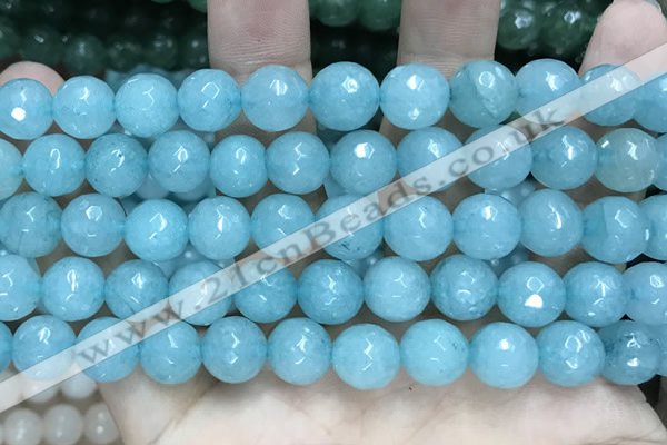 CCN5781 15 inches 10mm faceted round candy jade beads