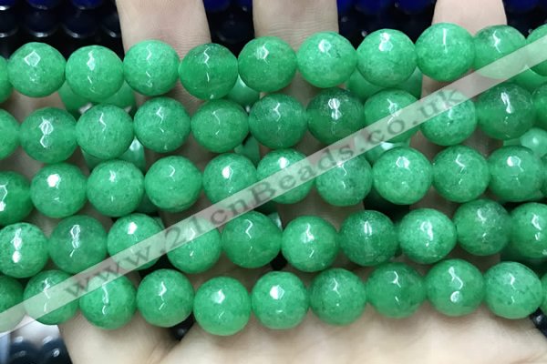 CCN5787 15 inches 10mm faceted round candy jade beads