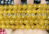 CCN5794 15 inches 10mm faceted round candy jade beads