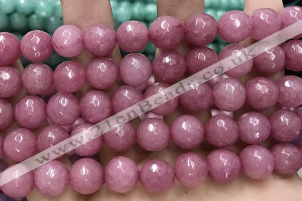 CCN5803 15 inches 10mm faceted round candy jade beads