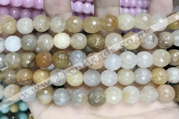 CCN5823 15 inches 10mm faceted round candy jade beads