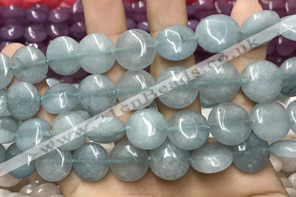 CCN5858 15 inches 15mm flat round candy jade beads Wholesale