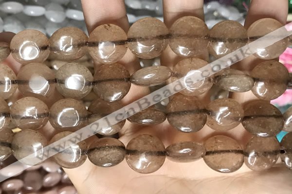 CCN5867 15 inches 15mm flat round candy jade beads Wholesale