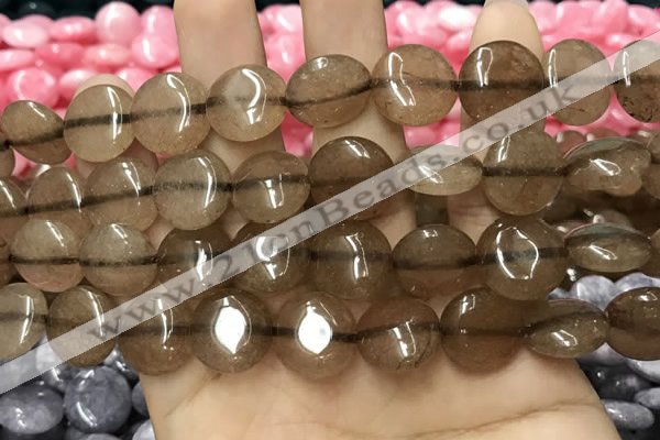 CCN5868 15 inches 15mm flat round candy jade beads Wholesale