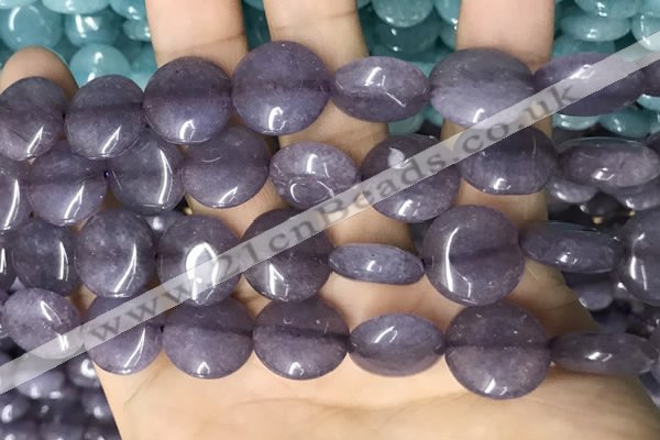 CCN5871 15 inches 15mm flat round candy jade beads Wholesale