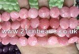 CCN5878 15 inches 15mm flat round candy jade beads Wholesale