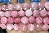 CCN5879 15 inches 15mm flat round candy jade beads Wholesale