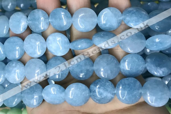 CCN5891 15 inches 15mm flat round candy jade beads Wholesale