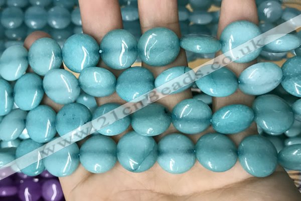 CCN5894 15 inches 15mm flat round candy jade beads Wholesale