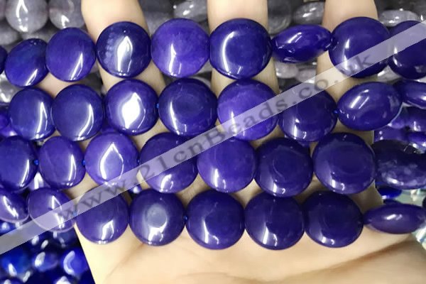 CCN5912 15 inches 15mm flat round candy jade beads Wholesale