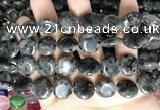 CCN5918 15 inches 15mm flat round black labradorite beads Wholesale